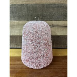 Large Beaded Sugar Pink Gumdrop Ornament 8” Tall